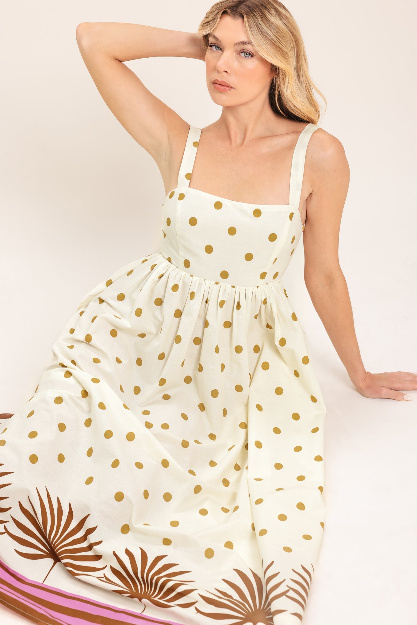 COCONUT GROVE WOVEN MIDI DRESS - Flying Tomato - Flyclothing LLC