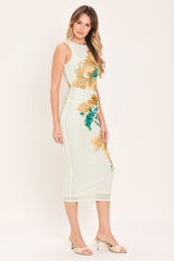 BLUEBELL WHISPER POWER MESH MIDI DRESS