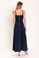 DENIM CORSET MIDI DRESS - Flying Tomato - Flyclothing LLC