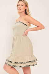 OASIS NIGHTS WOVEN MINI DRESS - Flying Tomato - Flyclothing LLC