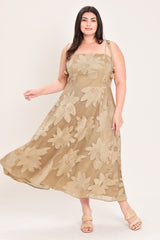 SANDY BLOOM FLORAL WOVEN LACE MIDI DRESS - Flying Tomato - Flyclothing LLC