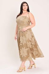 SANDY BLOOM FLORAL WOVEN LACE MIDI DRESS - Flying Tomato - Flyclothing LLC