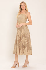 SANDY BLOOM FLORAL WOVEN LACE MIDI DRESS - Flying Tomato - Flyclothing LLC
