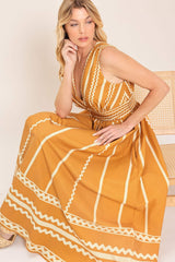 MARIGOLD DREAM WOVEN MIDI DRESS - Flying Tomato - Flyclothing LLC