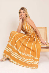 MARIGOLD DREAM WOVEN MIDI DRESS - Flying Tomato - Flyclothing LLC