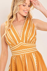 MARIGOLD DREAM WOVEN MIDI DRESS - Flying Tomato - Flyclothing LLC