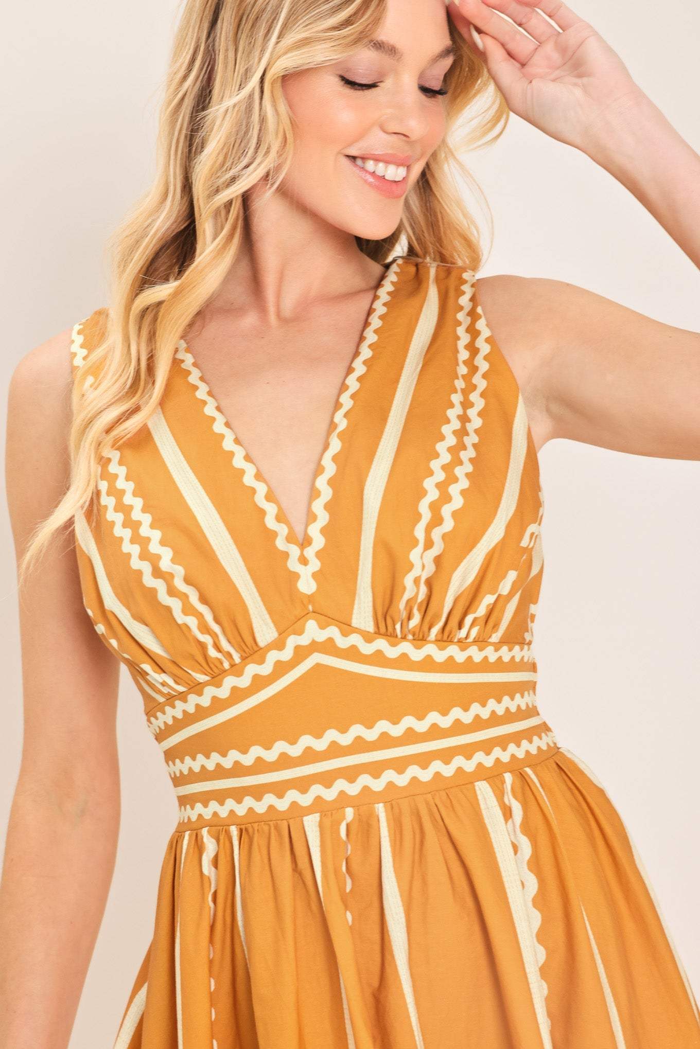 MARIGOLD DREAM WOVEN MIDI DRESS - Flying Tomato - Flyclothing LLC