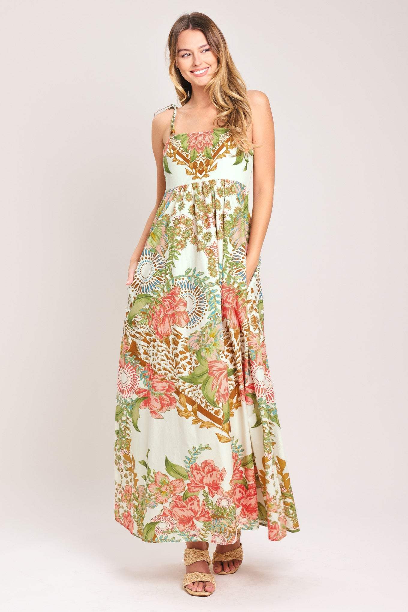 SUMMER OASIS WOVEN ANKLE DRESS - Flying Tomato - Flyclothing LLC