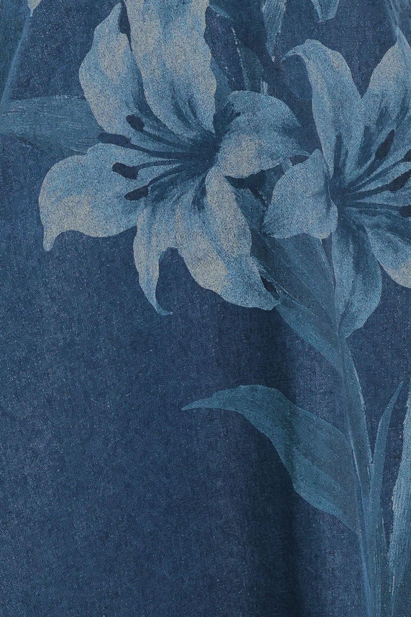 MIDNIGHT BLOOM DENIM MIDI DRESS - Flying Tomato - Flyclothing LLC