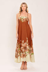AUTUMN PETAL WOVEN MIDI DRESS