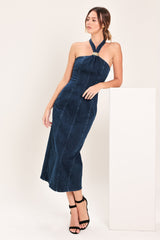 STATEMENT DENIM MIDI DRESS