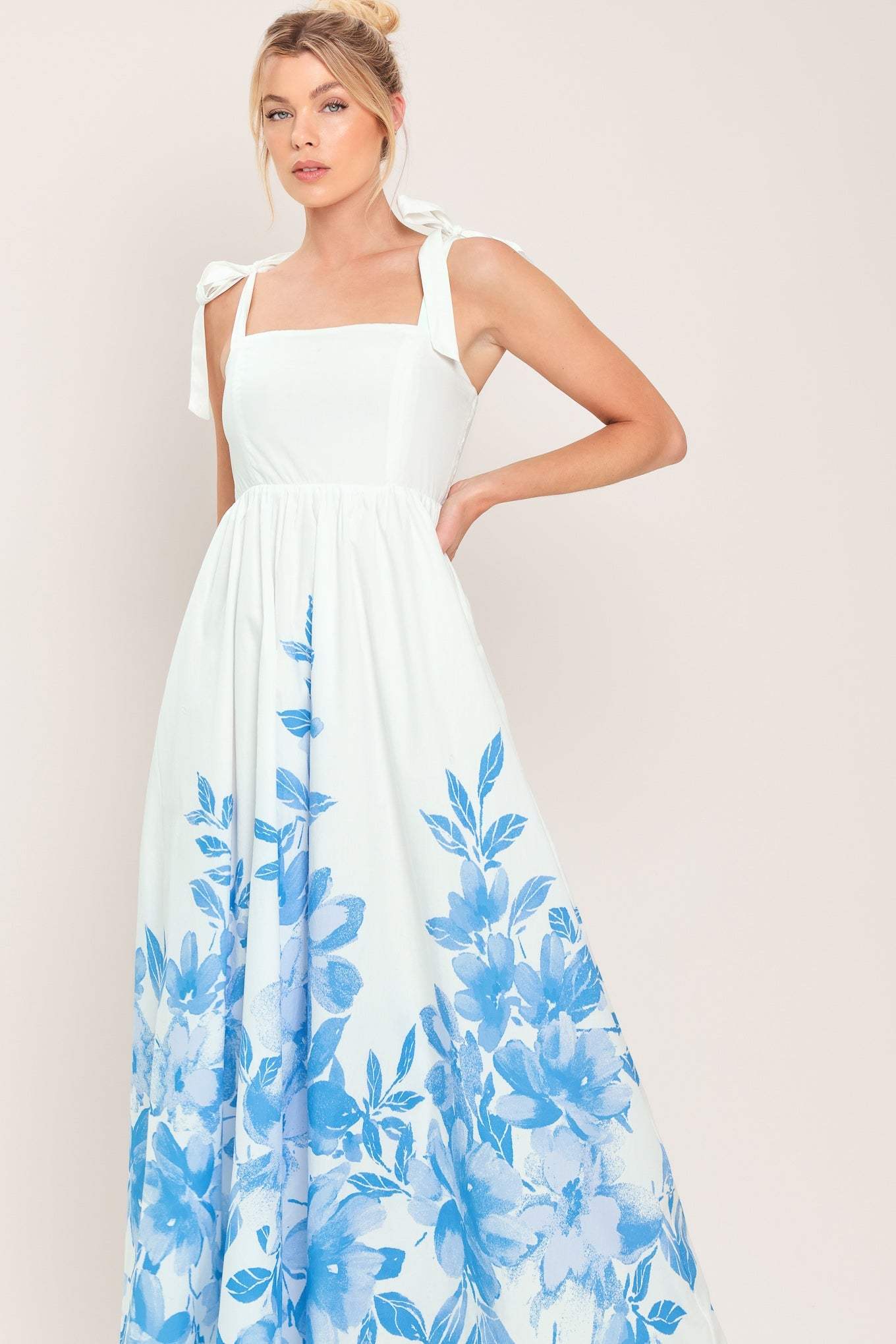 CLOUD BLOSSOM WOVEN MAXI DRESS - Flying Tomato - Flyclothing LLC