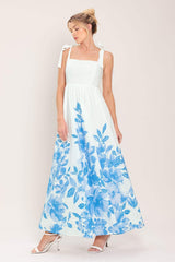 CLOUD BLOSSOM WOVEN MAXI DRESS - Flying Tomato - Flyclothing LLC