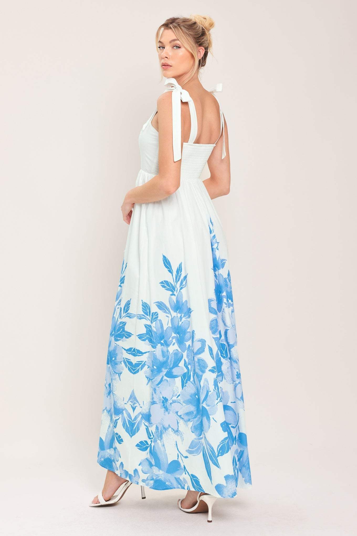CLOUD BLOSSOM WOVEN MAXI DRESS - Flying Tomato - Flyclothing LLC