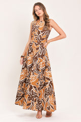 AMBER FLORAL MOTION WOVEN MAXI DRESS