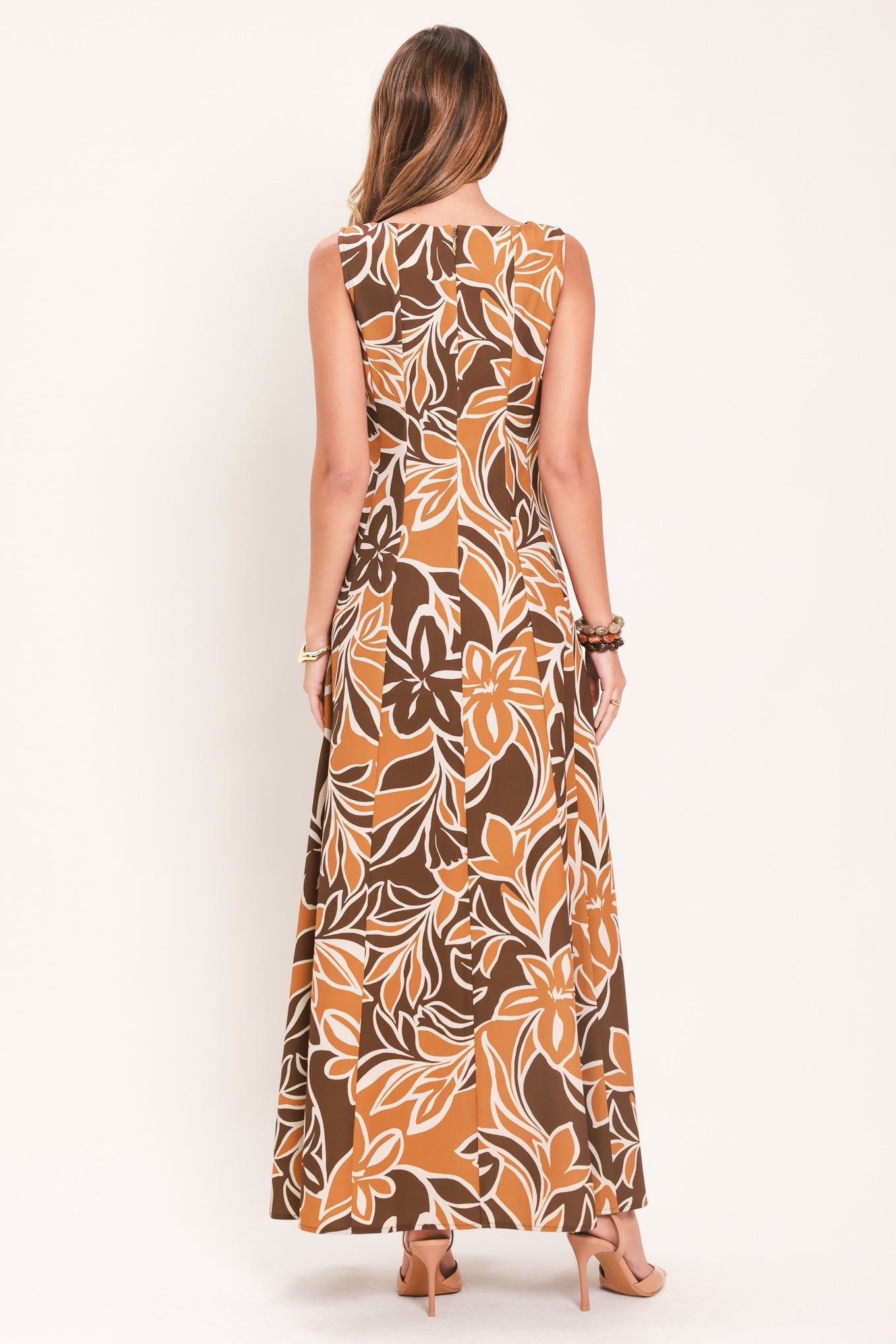 AMBER FLORAL MOTION WOVEN MAXI DRESS
