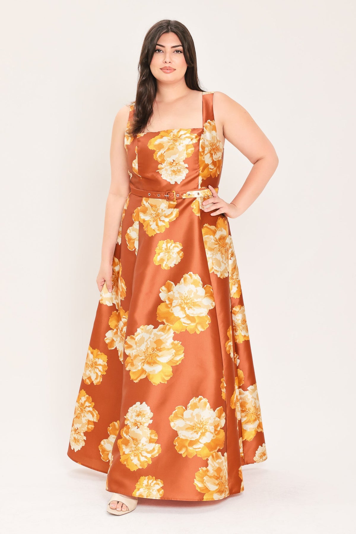 FIRESIDE FLORAL REVERIE WOVEN MAXI DRESS - Flying Tomato - Flyclothing LLC