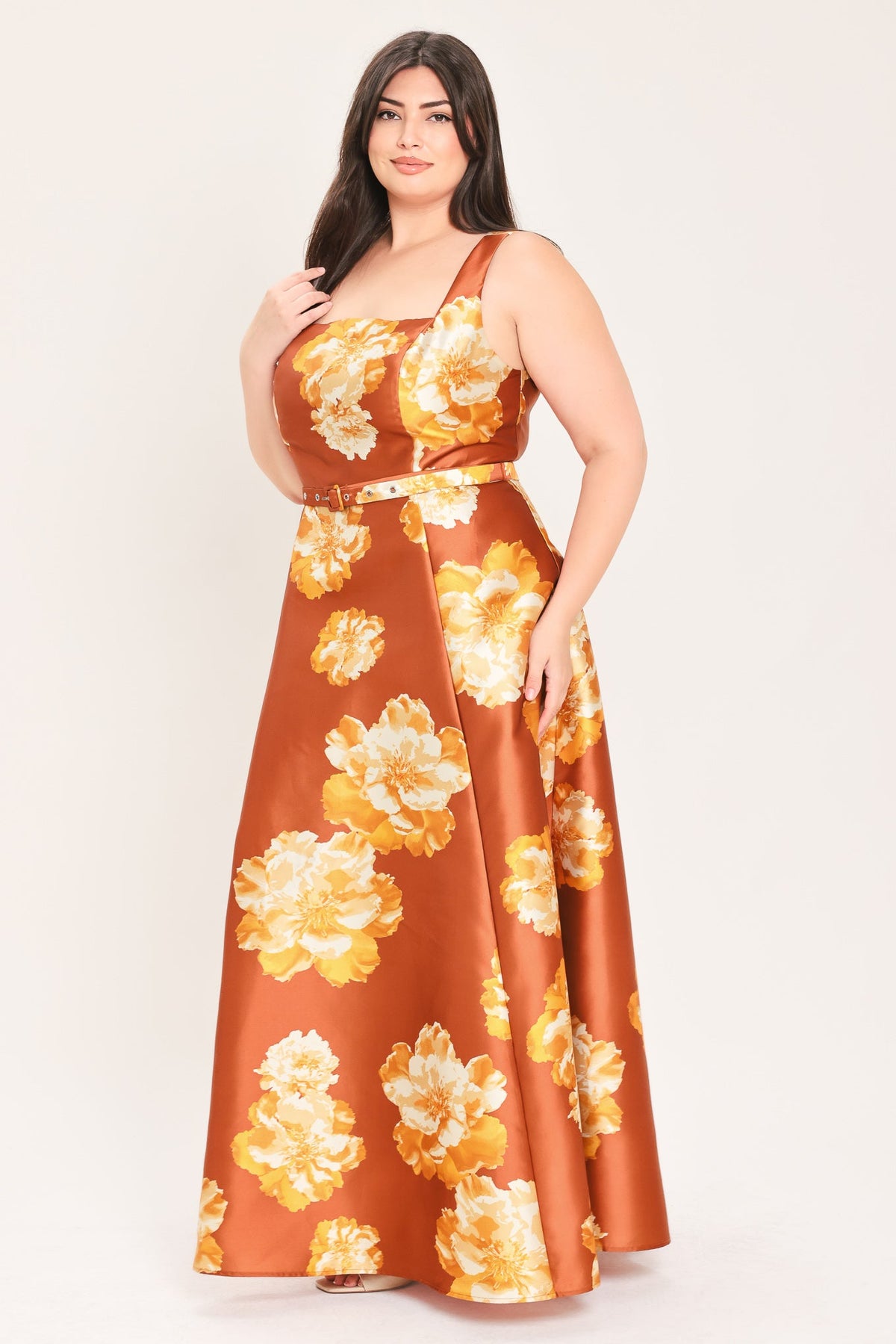 FIRESIDE FLORAL REVERIE WOVEN MAXI DRESS - Flying Tomato - Flyclothing LLC