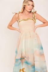 CAPRI COASTLIN WOVEN MIDI DRESS - Flying Tomato - Flyclothing LLC