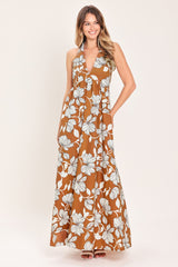 GOLDEN ISLE FLORAL WOVEN MAXI DRESS