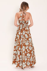 GOLDEN ISLE FLORAL WOVEN MAXI DRESS