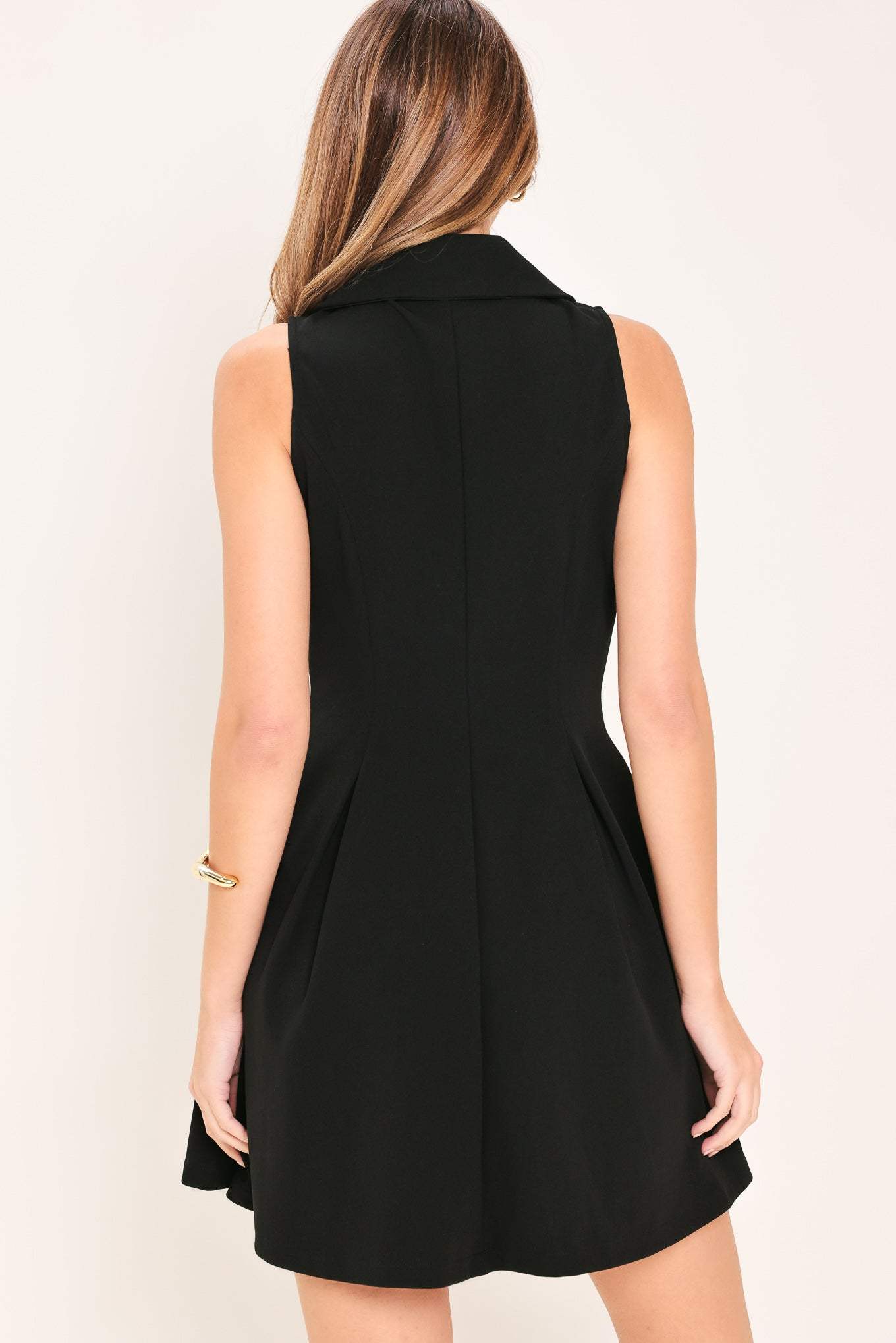 FIFTH AVENUE BLACK WOVEN MINI DRESS