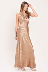 LUMINOUS CHAMPAGNE KISS WOVEN MAXI DRESS