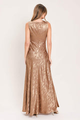 LUMINOUS CHAMPAGNE KISS WOVEN MAXI DRESS