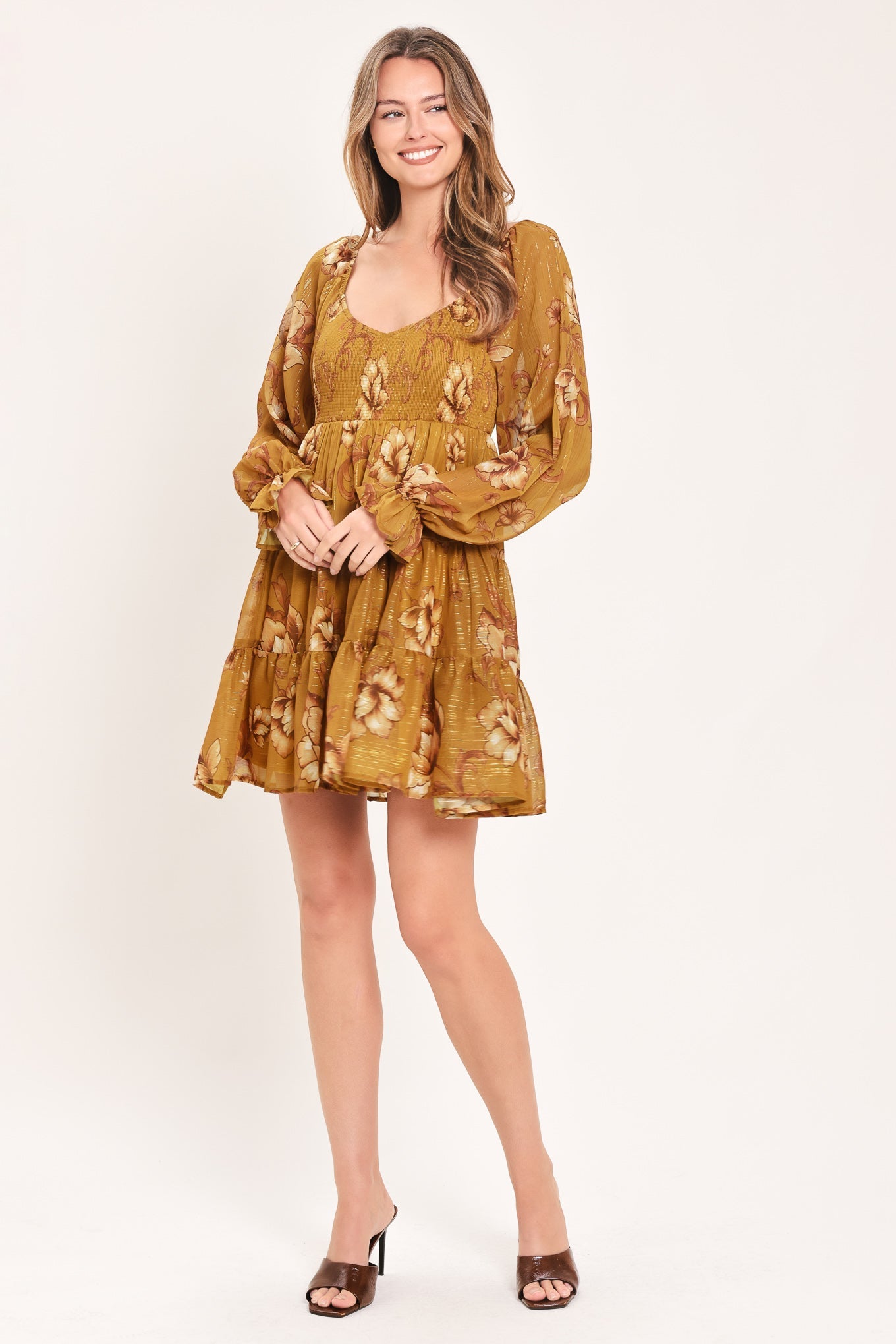 SAFFRON GARDEN MUSE WOVEN MINI DRESS