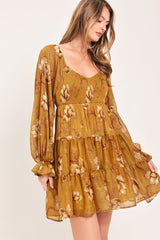 SAFFRON GARDEN MUSE WOVEN MINI DRESS