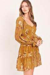 SAFFRON GARDEN MUSE WOVEN MINI DRESS
