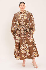 AMBER MEDALLION WOVEN SHIRT MAXI DRESS - Flying Tomato - Flyclothing LLC