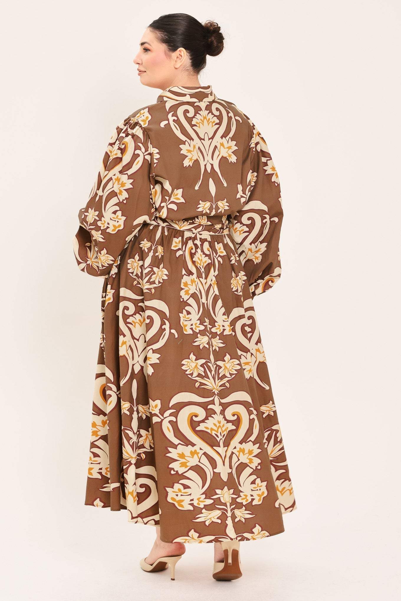 AMBER MEDALLION WOVEN SHIRT MAXI DRESS - Flying Tomato - Flyclothing LLC