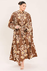 AMBER MEDALLION WOVEN SHIRT MAXI DRESS - Flying Tomato - Flyclothing LLC