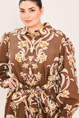 AMBER MEDALLION WOVEN SHIRT MAXI DRESS - Flying Tomato - Flyclothing LLC
