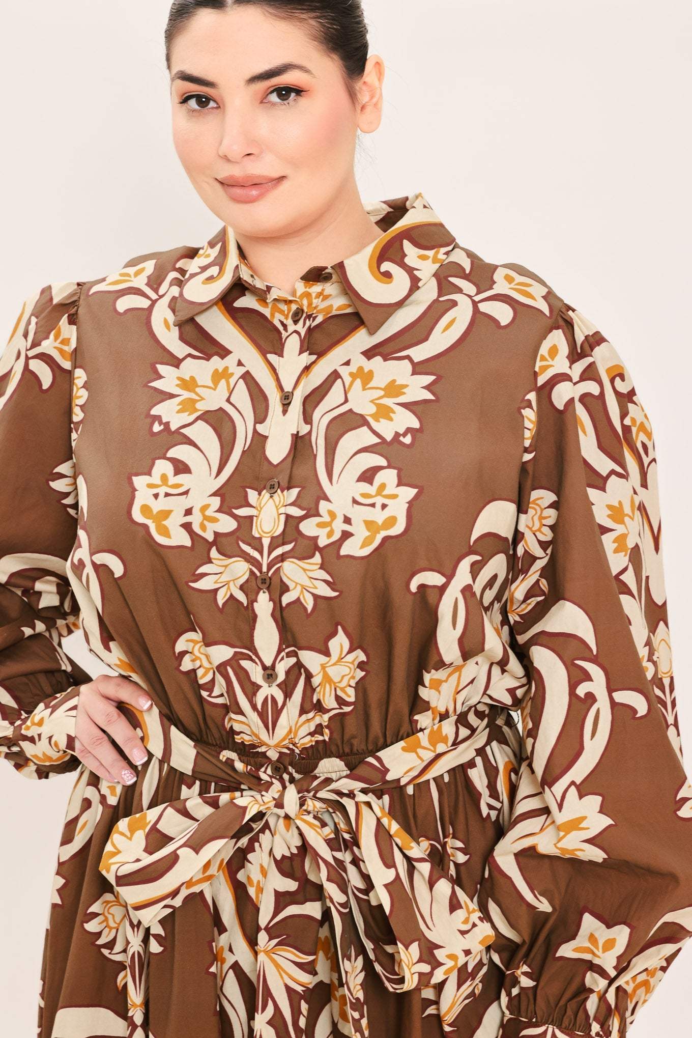 AMBER MEDALLION WOVEN SHIRT MAXI DRESS - Flying Tomato - Flyclothing LLC