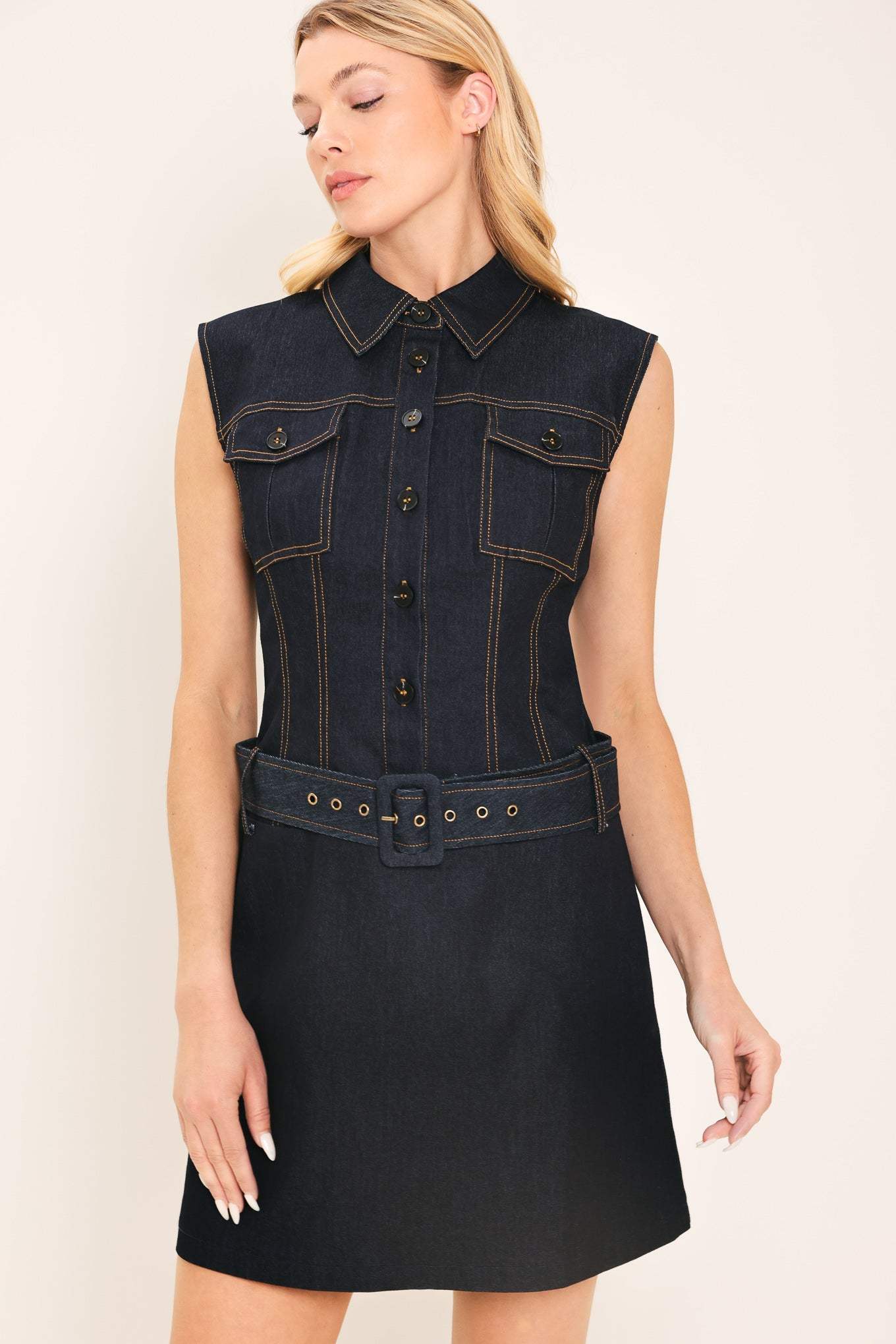 DENIM SOCIALITE MINI DRESS