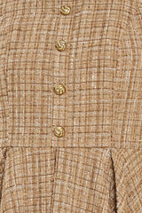 CAMBRIDGE COLLAR WOVEN TWEED MINI DRESS