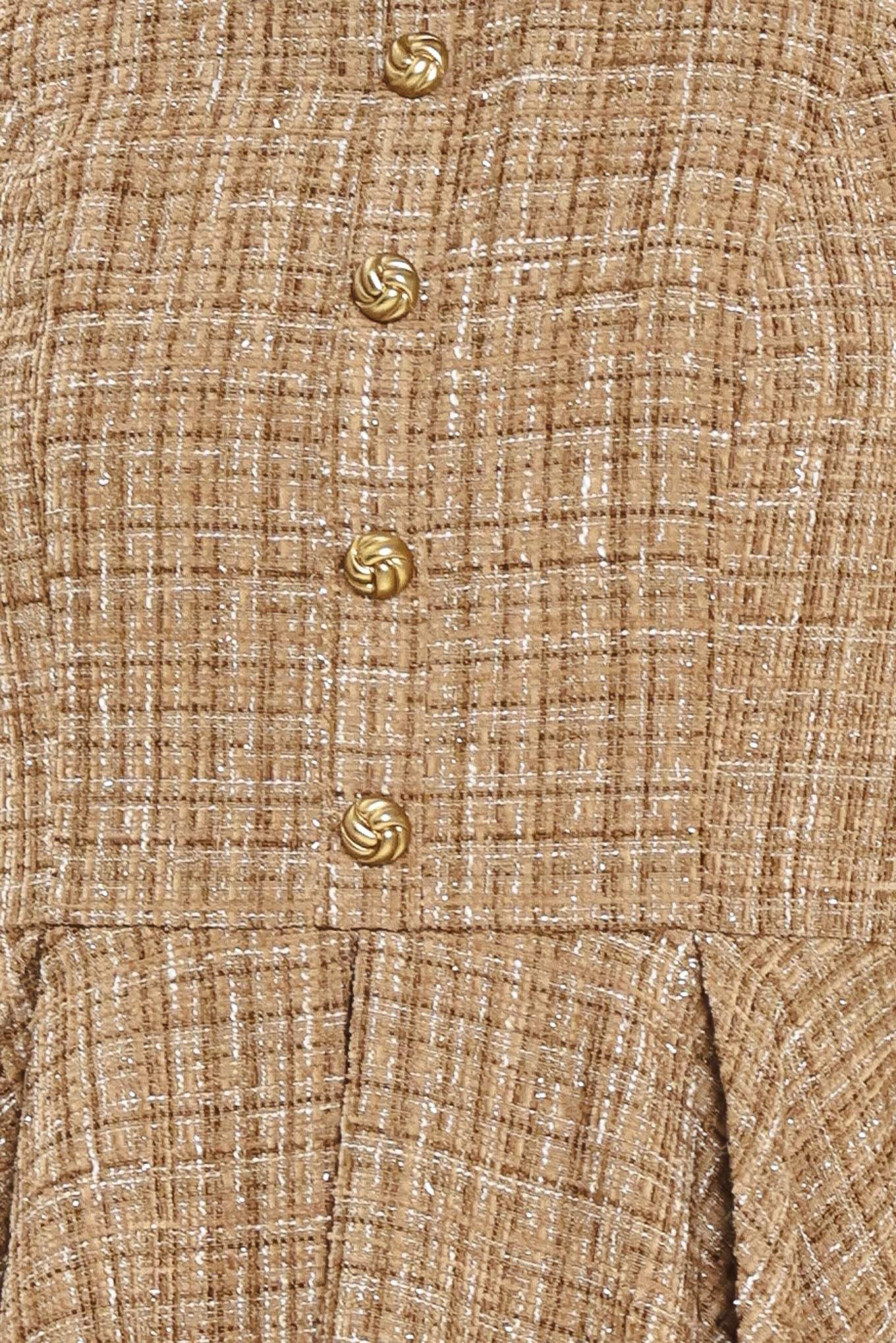 CAMBRIDGE COLLAR WOVEN TWEED MINI DRESS