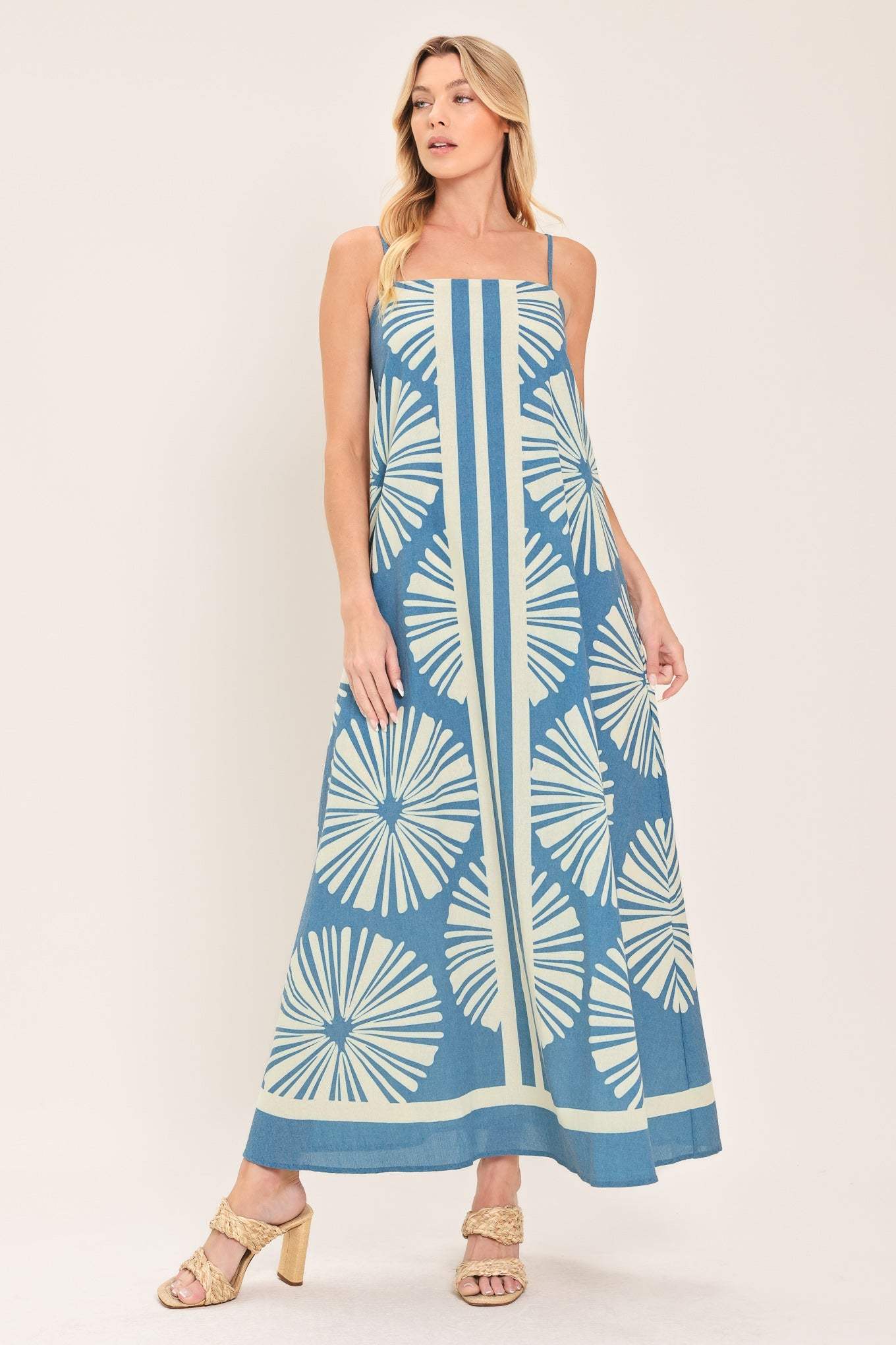 BLUE LAGOON DREAM WOVEN MAXI DRESS - Flying Tomato - Flyclothing LLC
