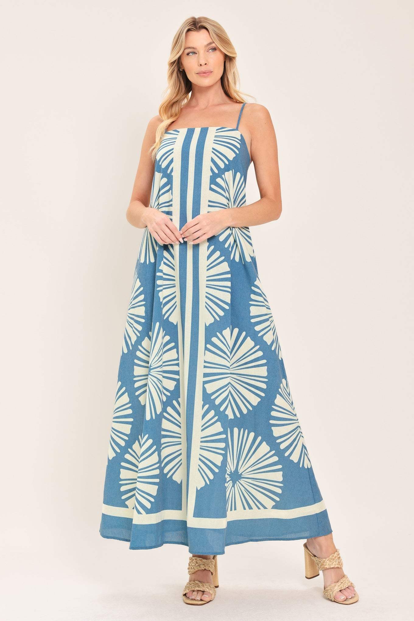BLUE LAGOON DREAM WOVEN MAXI DRESS - Flying Tomato - Flyclothing LLC