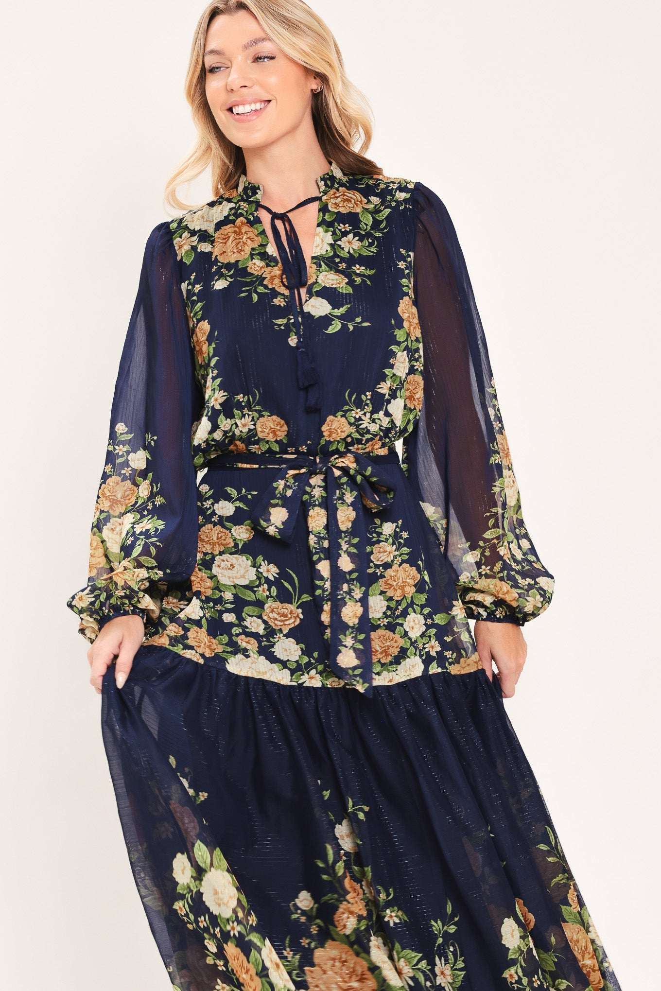 MOONLIT GARDEN CHARM WOVEN MAXI DRESS