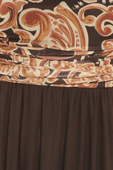 AUTUMN ARABESQUE KISS POWER MESH MAXI DRESS