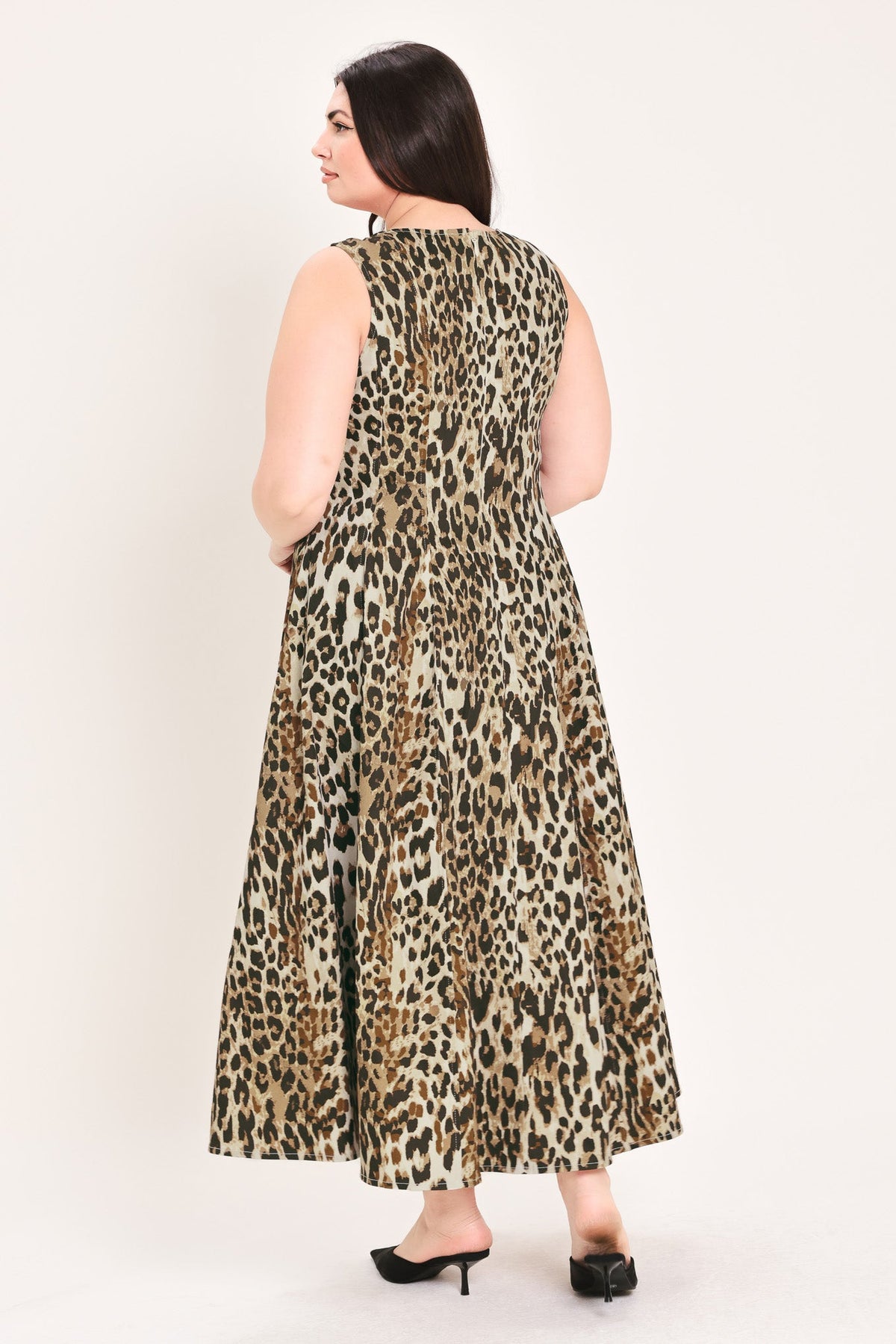 DESERT ROSE LEOPARD WOVEN MIDI DRESS - Flying Tomato - Flyclothing LLC