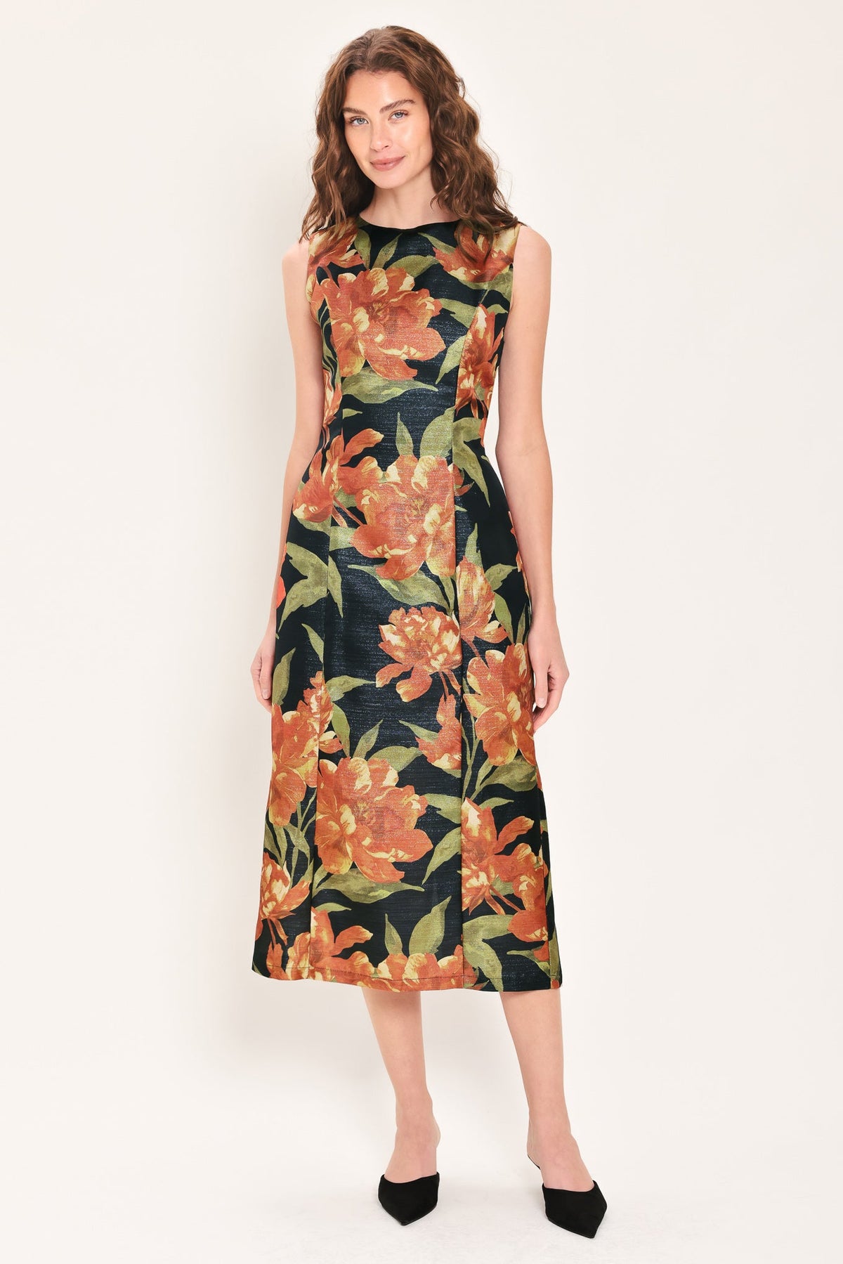 STARRY NOIR BLACK METALLIC TEXTURED COLUMN DRESS - Flying Tomato - Flyclothing LLC