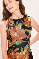 STARRY NOIR BLACK METALLIC TEXTURED COLUMN DRESS - Flying Tomato - Flyclothing LLC
