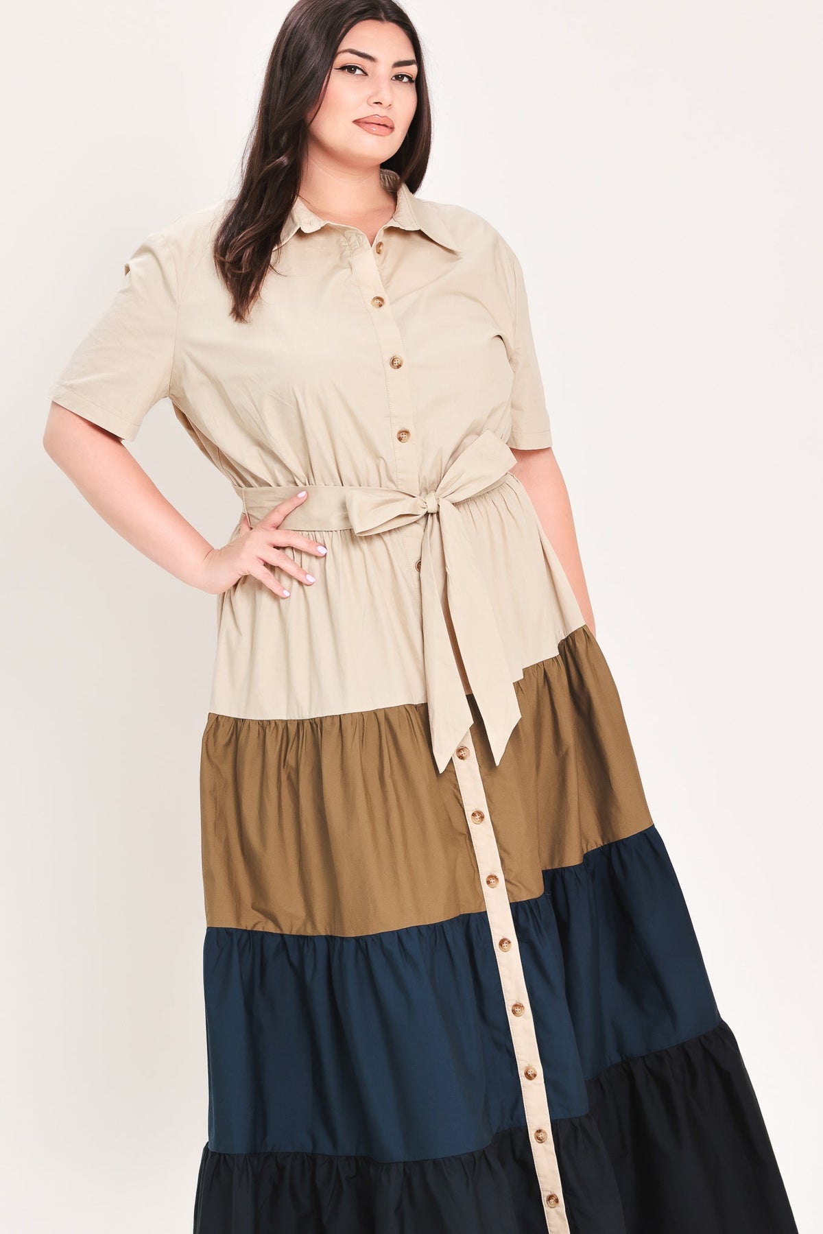MARINA SUNSET WOVEN MAXI SHIRT DRESS - Flying Tomato - Flyclothing LLC