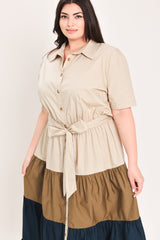 MARINA SUNSET WOVEN MAXI SHIRT DRESS - Flying Tomato - Flyclothing LLC