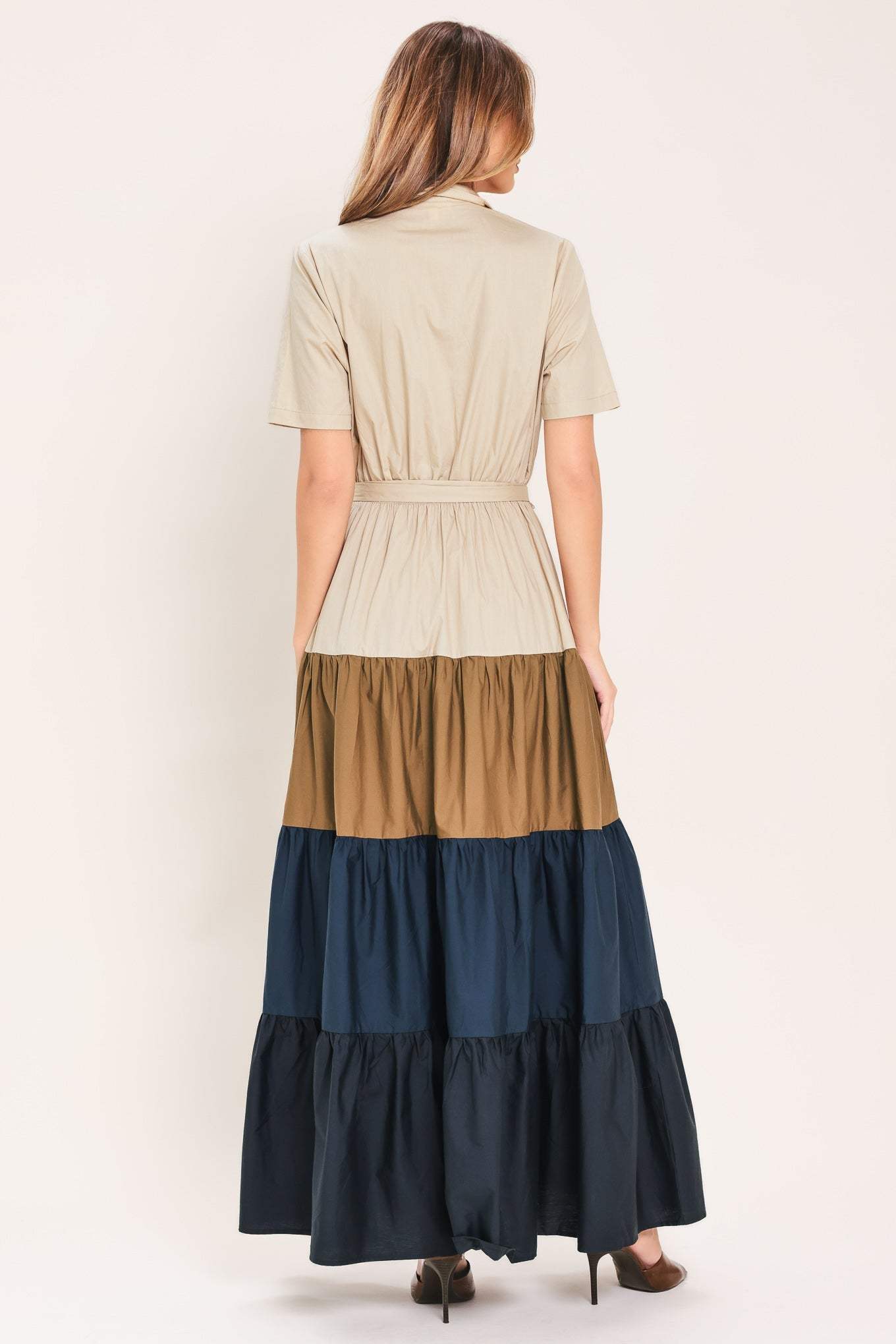 MARINA SUNSET WOVEN MAXI SHIRT DRESS