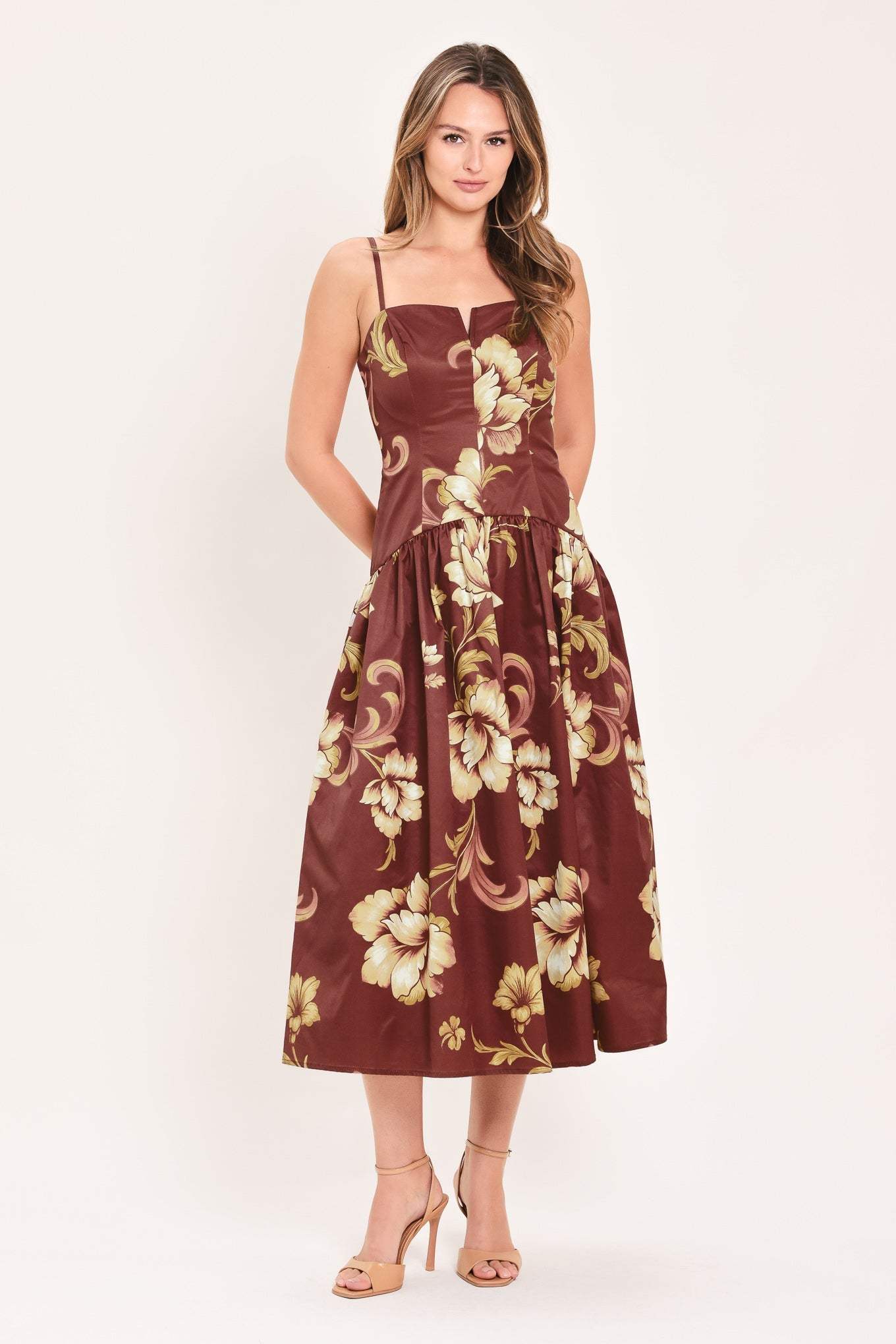 CASSIS BLOSSOM CHAPTER WOVEN MIDI DRESS